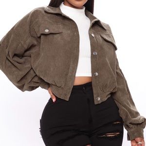fashion nova green corduroy jacket